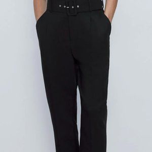 Zara HIGH-WAISTED BELTED PANTS